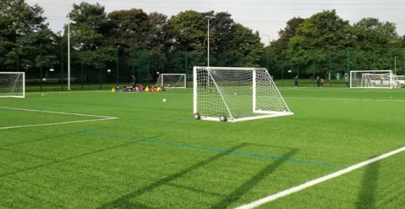 Soccer field with artificial grass